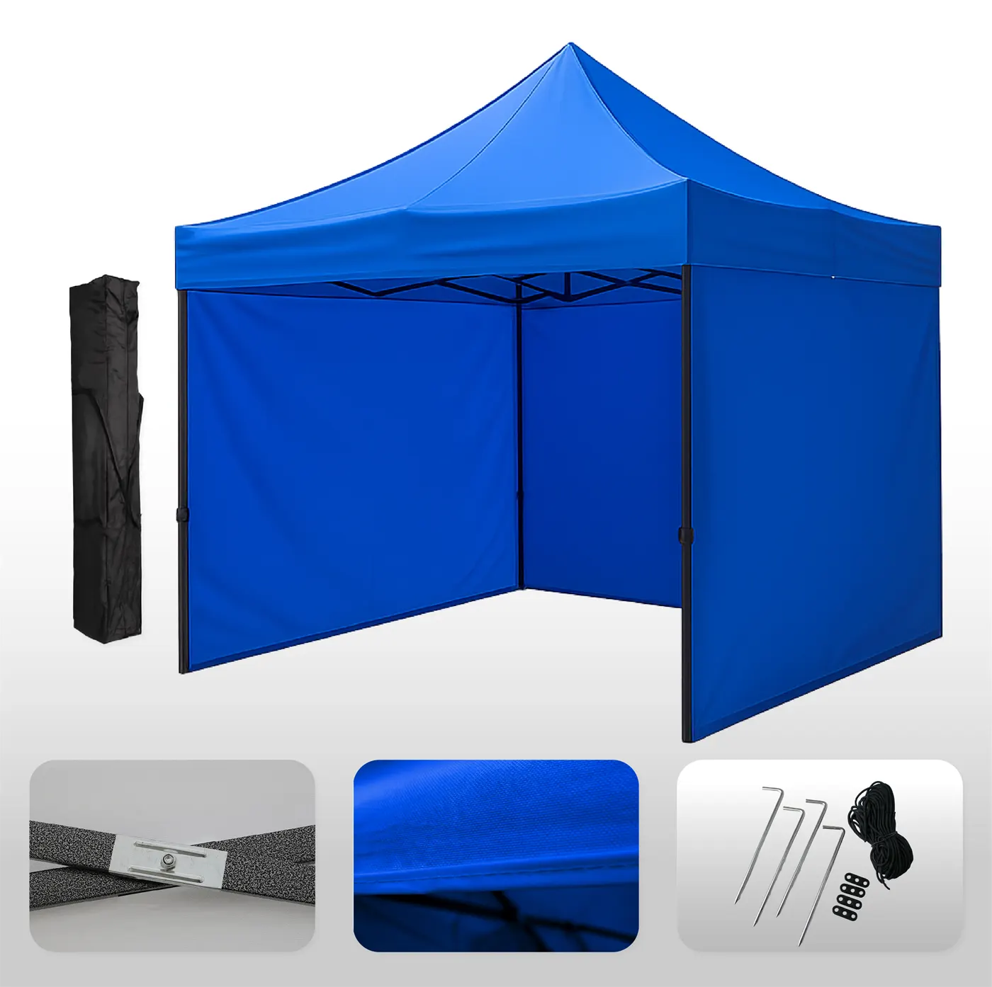 Gazebo 3 x 3 azul con paredes