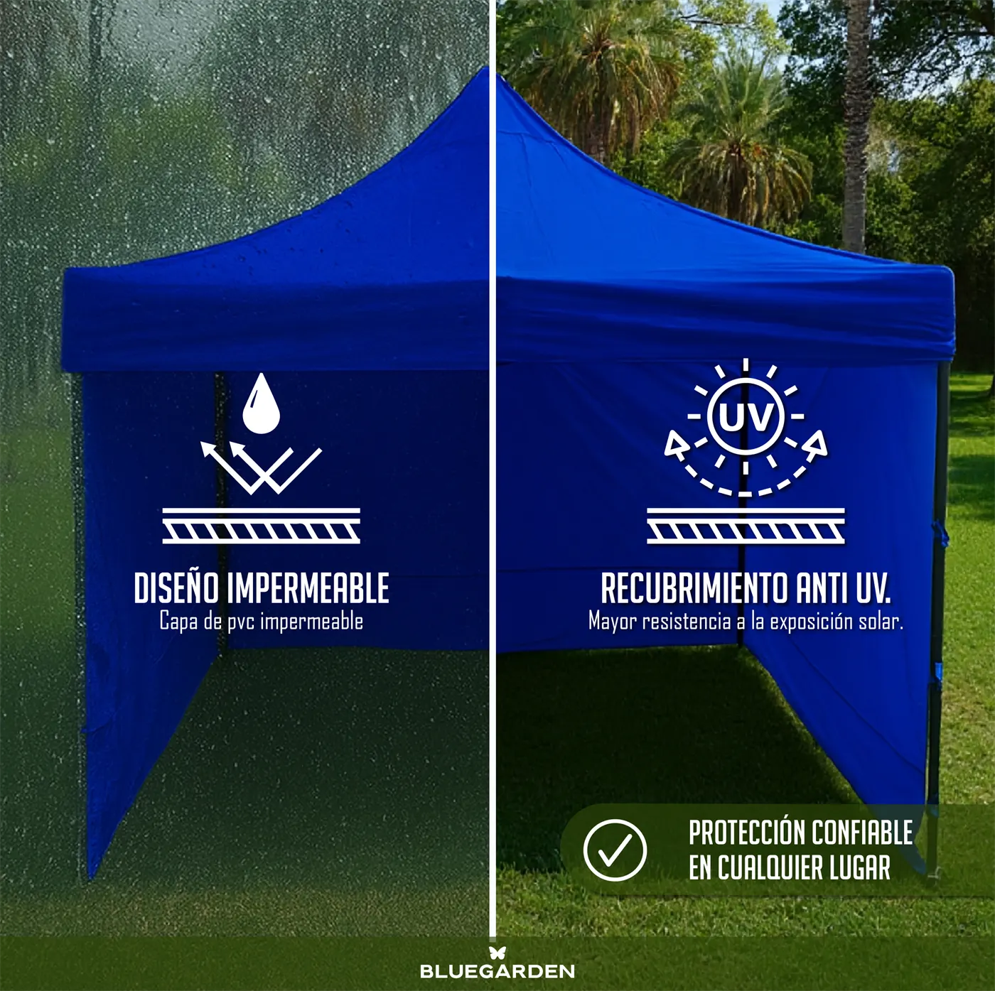 GAZEBO 3x3 - AZUL c/Paredes 4