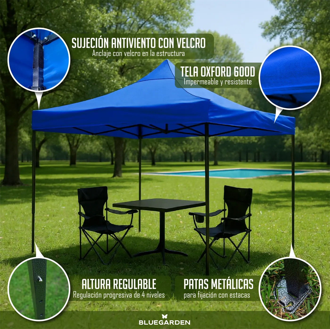 GAZEBO 3x3 - AZUL 2