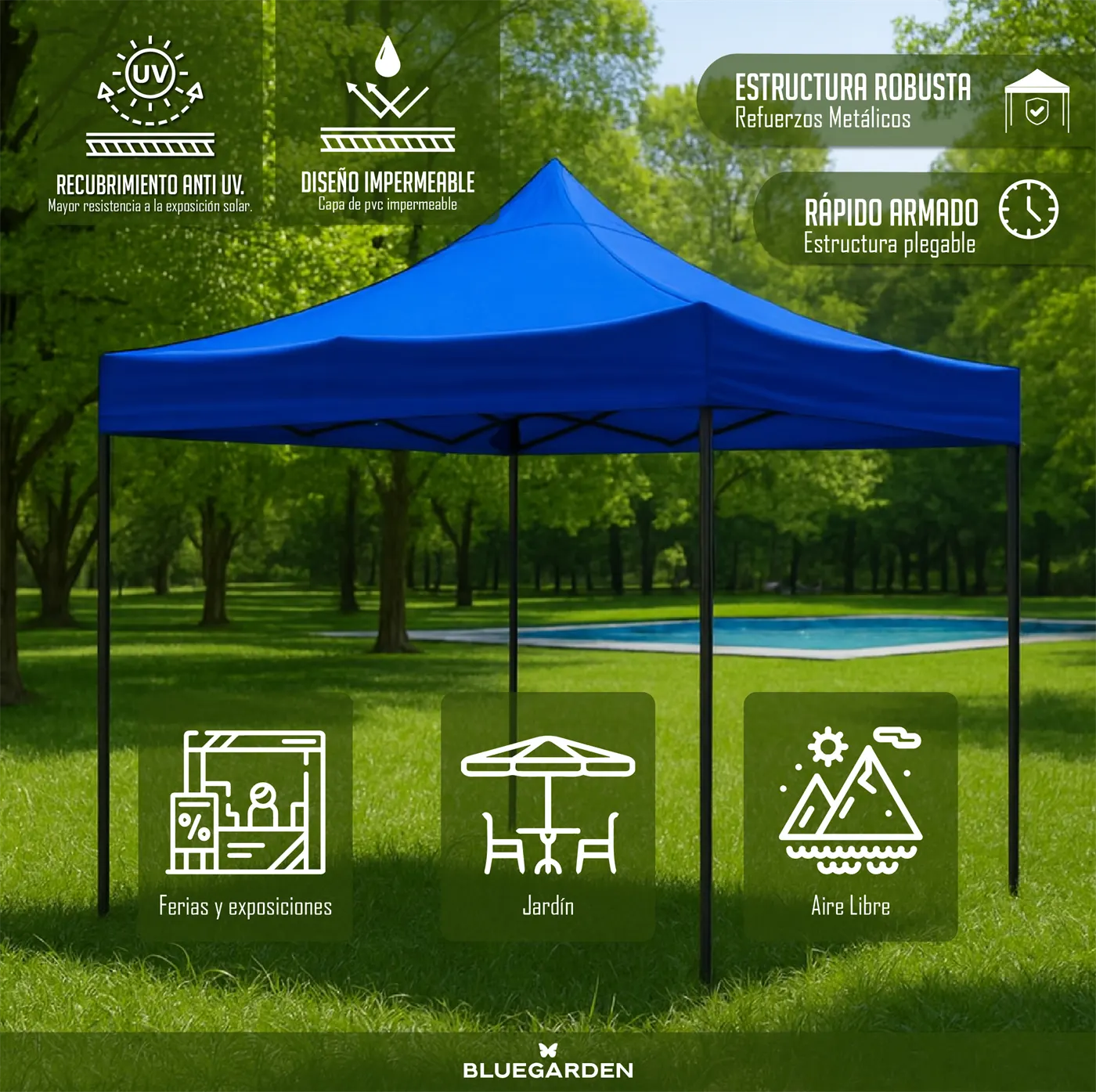 GAZEBO 3x3 - AZUL 3
