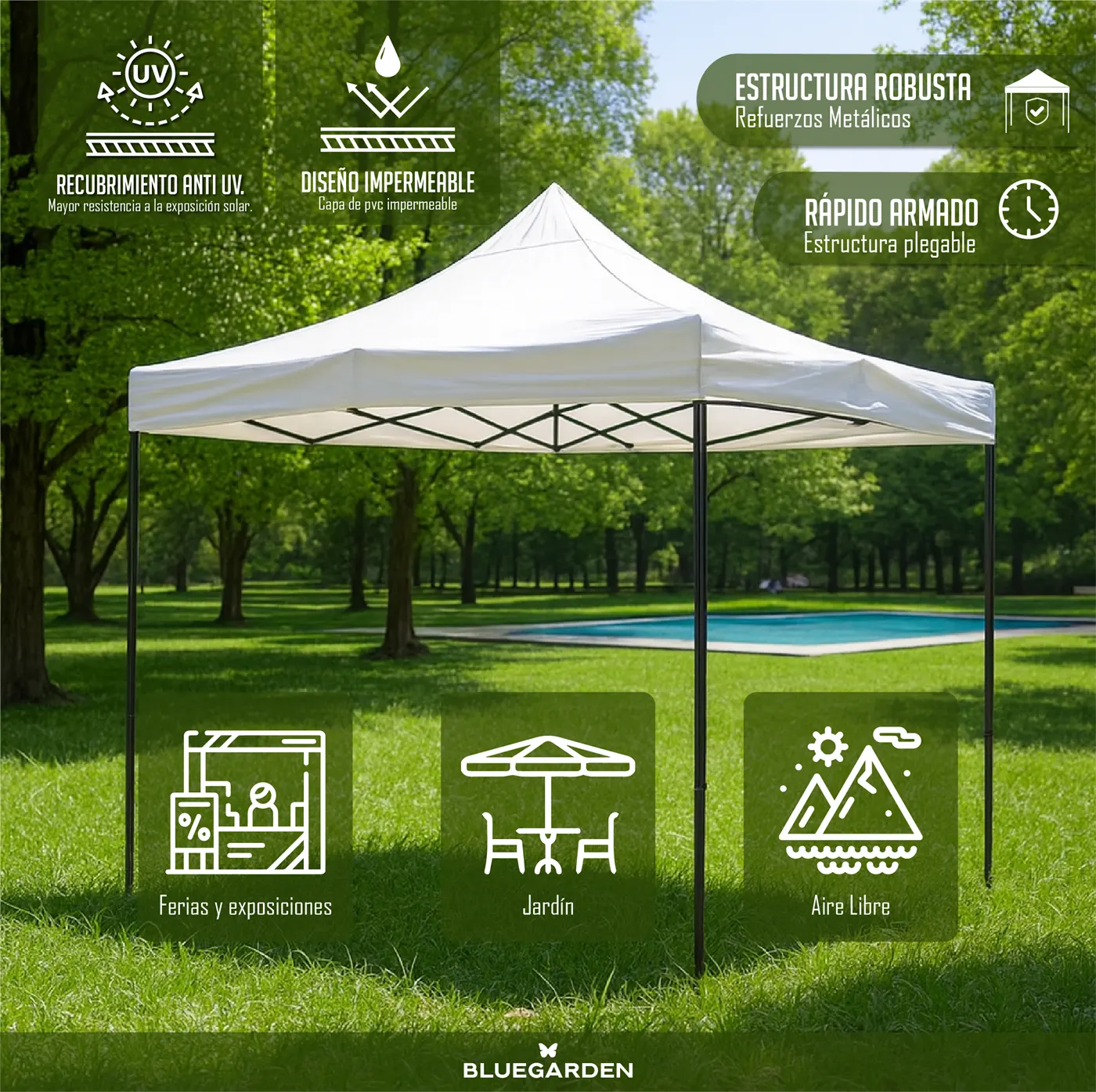 GAZEBO 3x3 - BLANCO 2