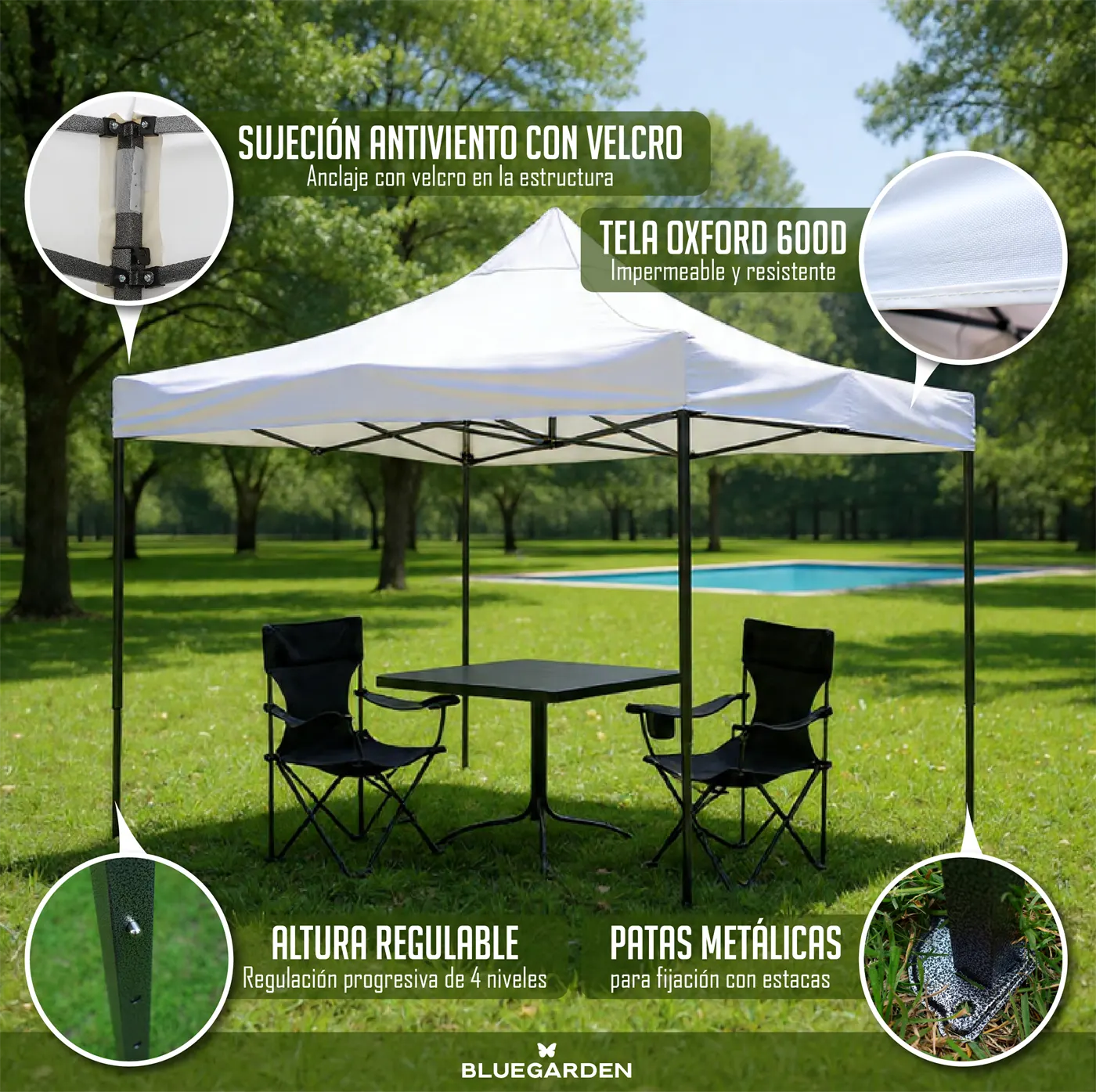 GAZEBO 3x3 - BLANCO 4