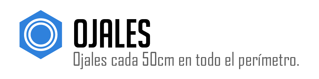 Ojales cada 50cm en todo el perimetro